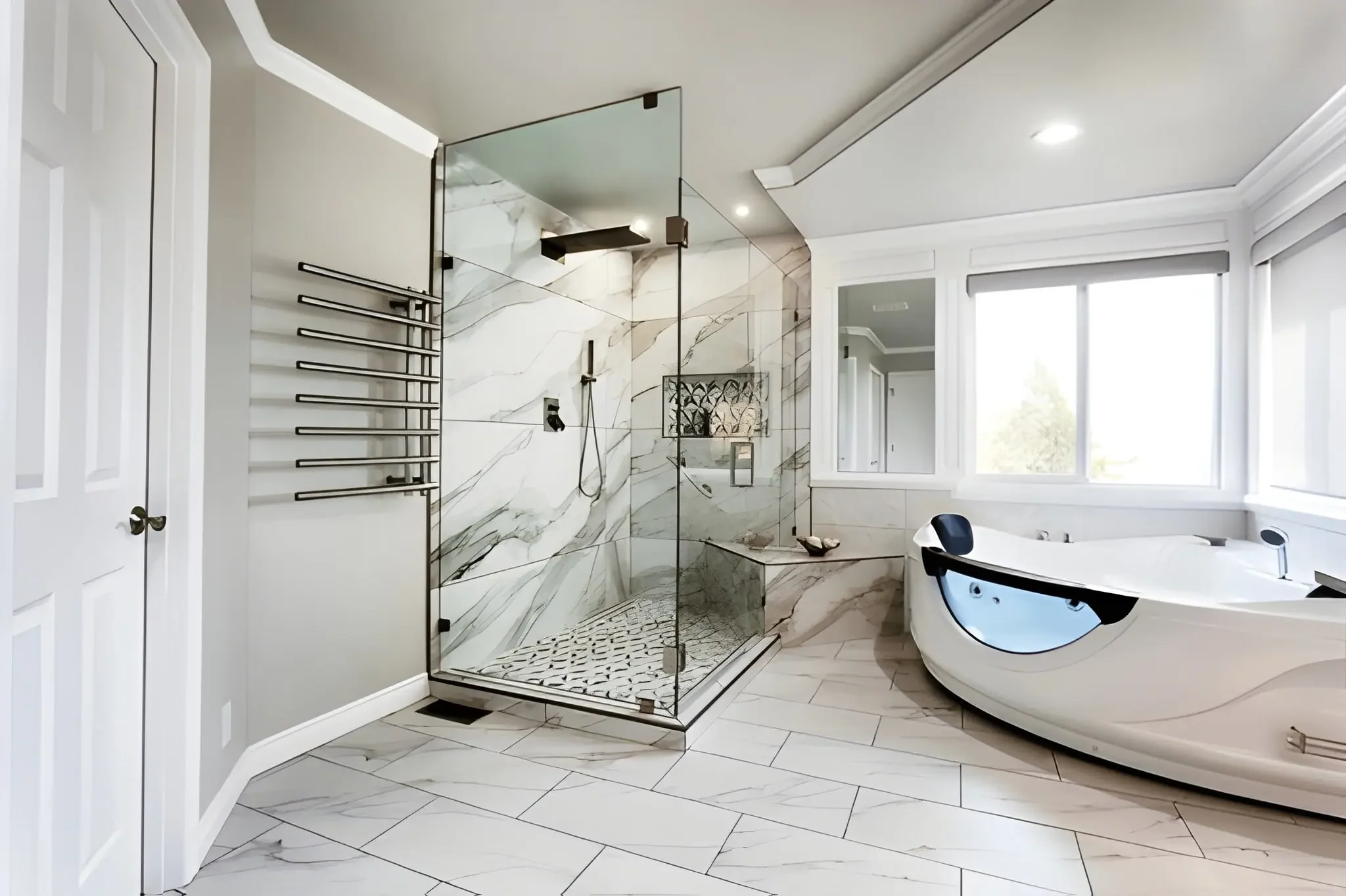 Bathroom Remodeling 2 Luxury Bathroom Remodeling with rainfall shower and modern tiles